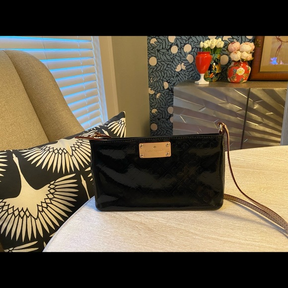 Kate Spade Patent Embossed Spade Print Crossbody - Picture 3 of 10